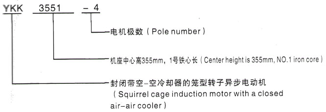 YKK系列(H355-1000)高压JR116-10三相异步电机西安泰富西玛电机型号说明